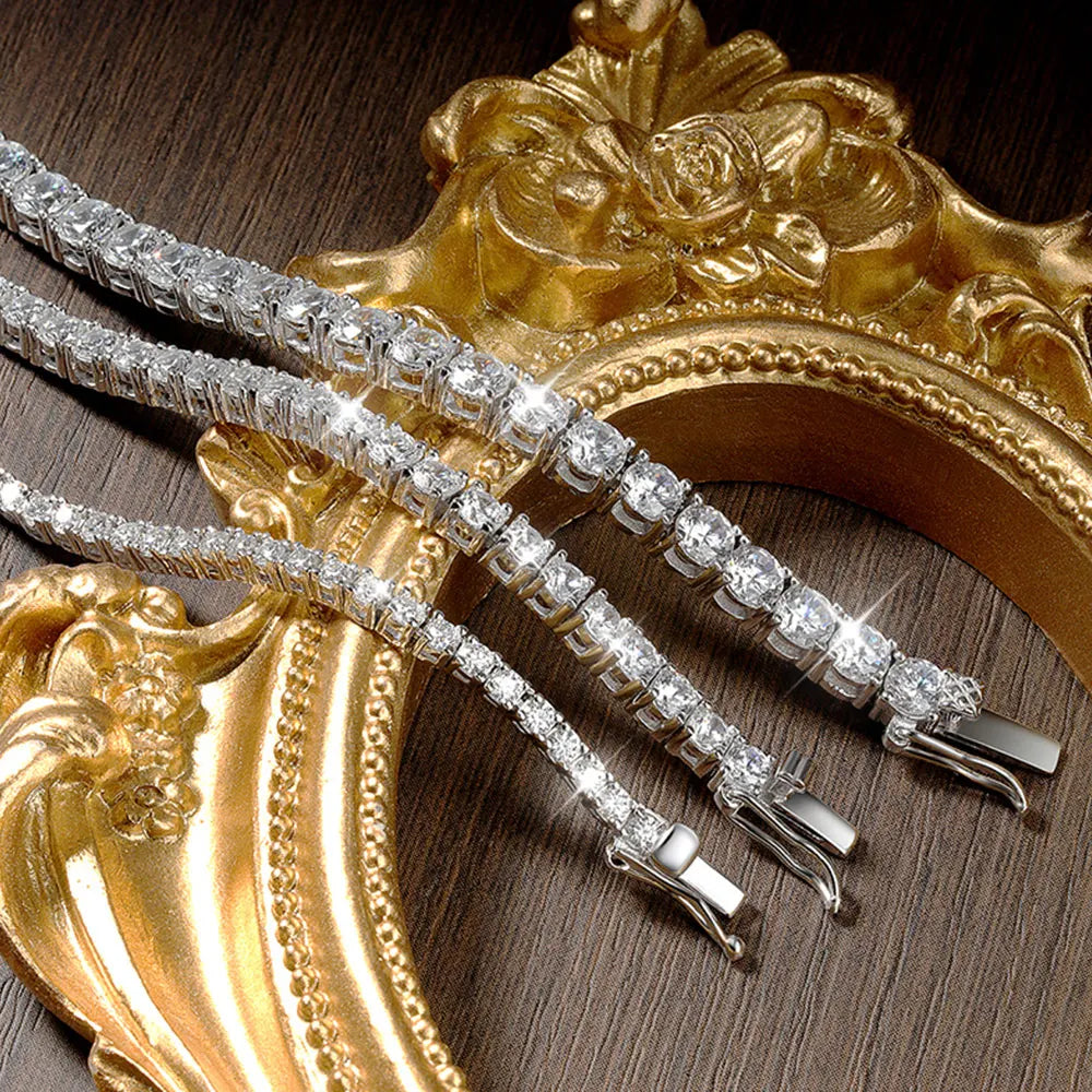 Tennis Necklace 2/3/4/5/6.5mm Moissanite or CZ