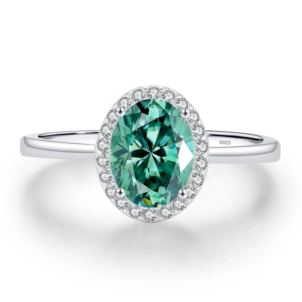 Luxury 100% Genuine 2ct 7x9MM Pink Oval Moissanite Ring with Certificate Passed Diamond Test S925 Silver Ring Women Jewelry Gift