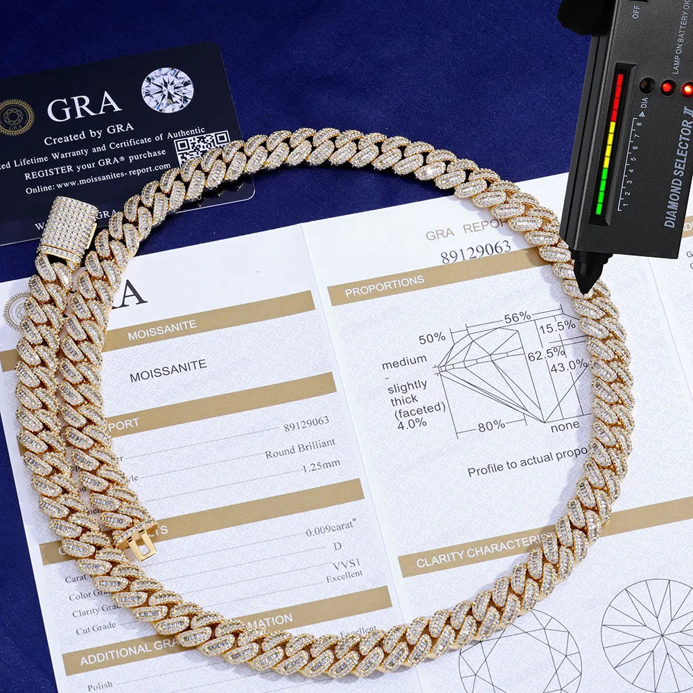 12mm VVS Moissanite Cuban Link