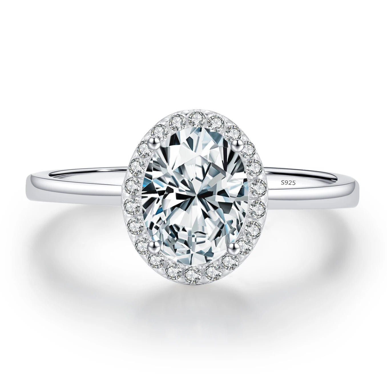 Luxury 100% Genuine 2ct 7x9MM Pink Oval Moissanite Ring with Certificate Passed Diamond Test S925 Silver Ring Women Jewelry Gift