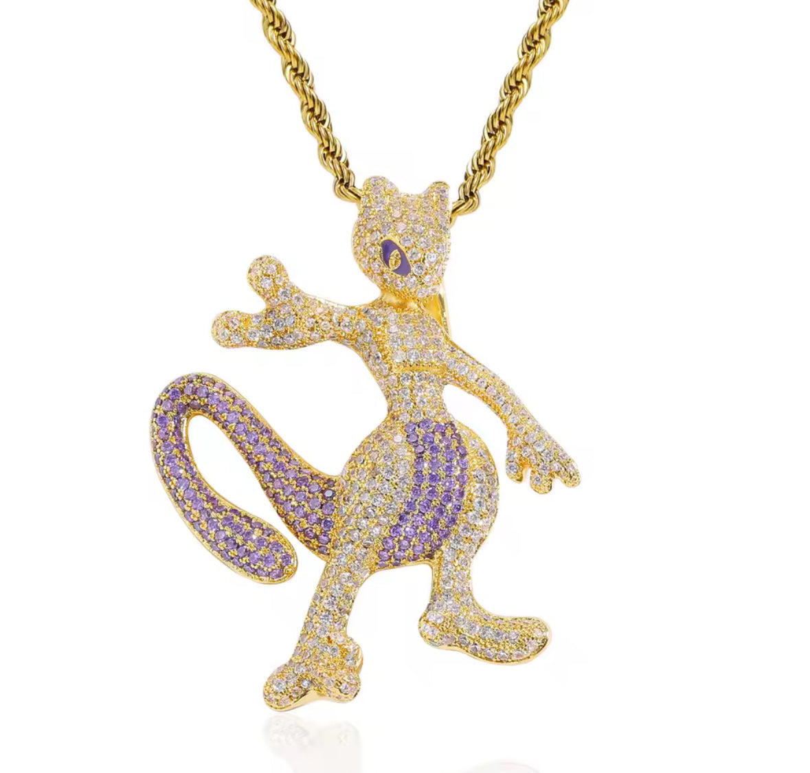 Cz MewTwo Pendant