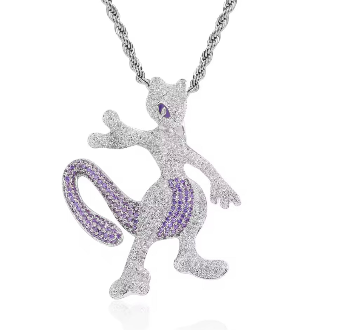 Cz MewTwo Pendant