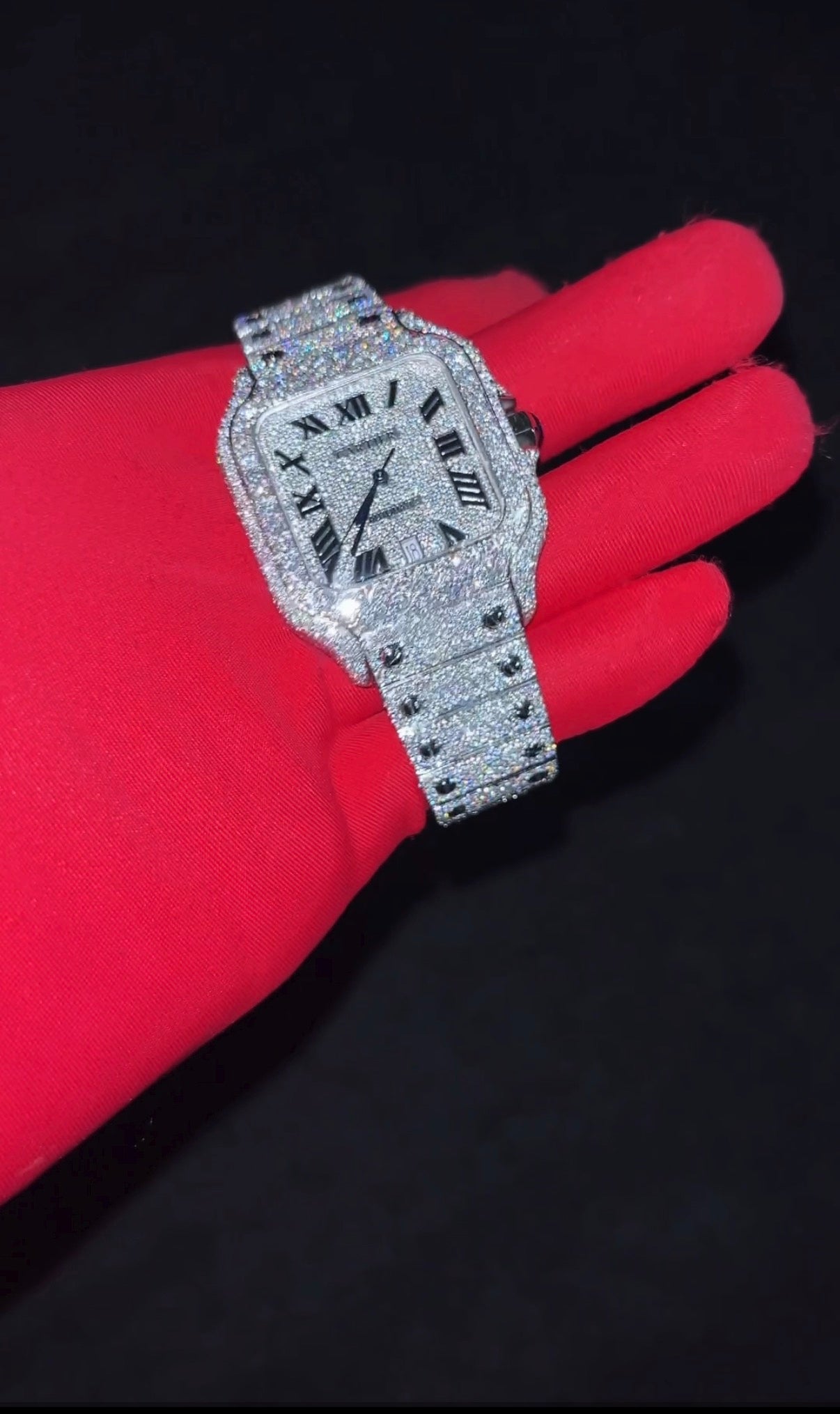 Moissanite Silver or Two Tone Square Dial Watch