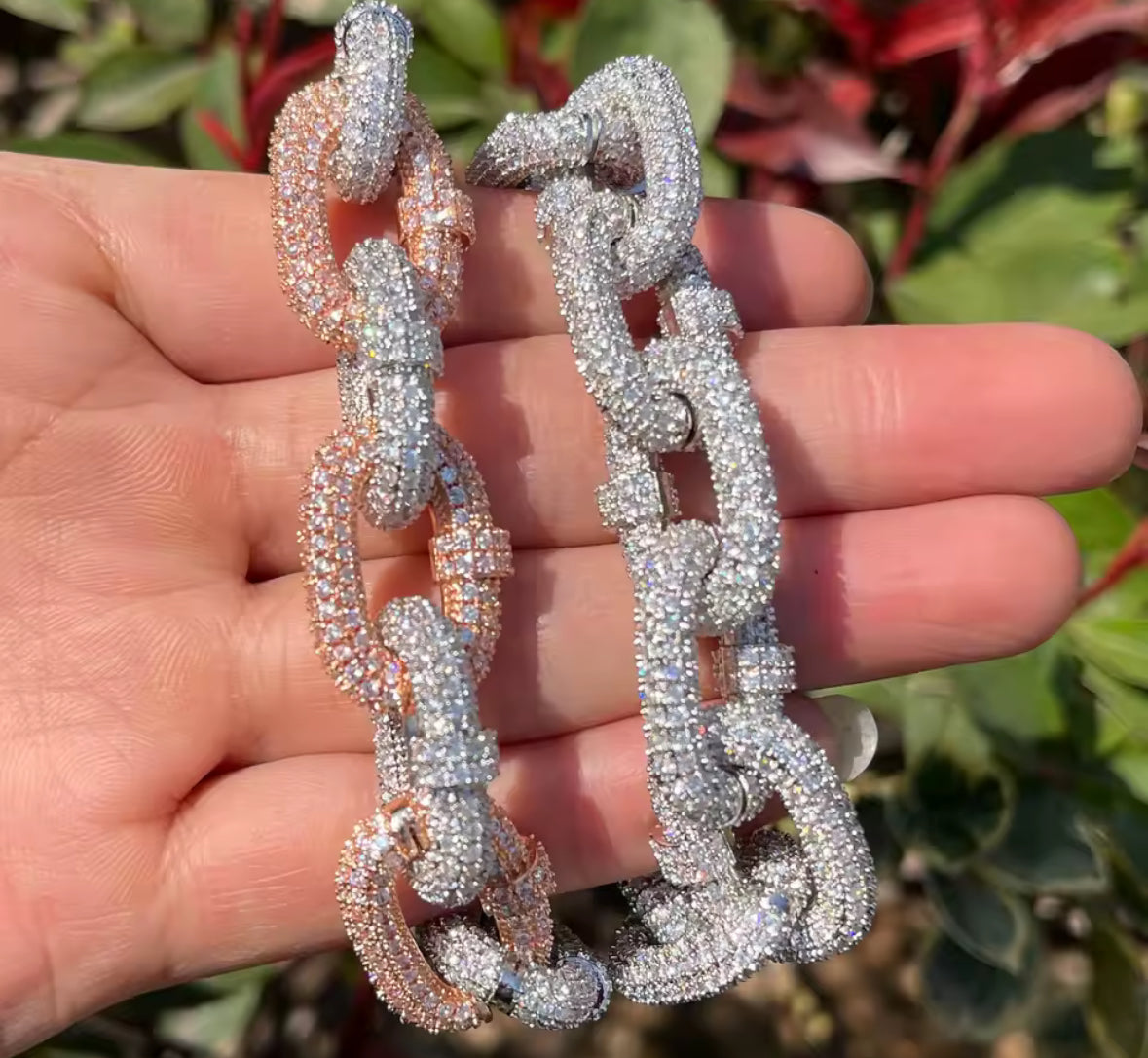 Bubble Letter Iced Out Bracelet Cuban Link Charms Cubic Zirconia Gold Plated Hip Hop Jewelry Spring Clasp