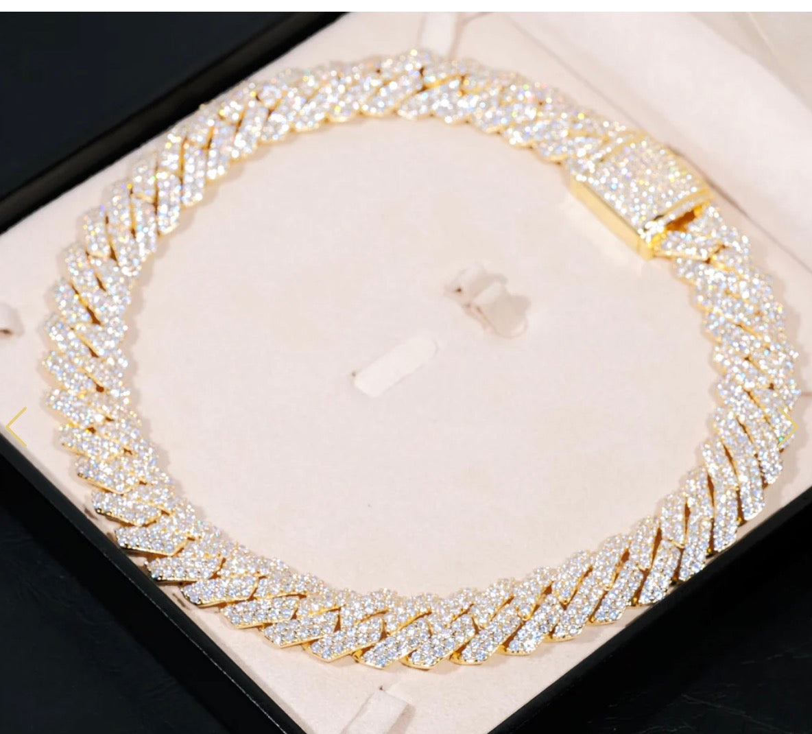 19MM 2-ROW ICED PRONG CUBAN CHAIN