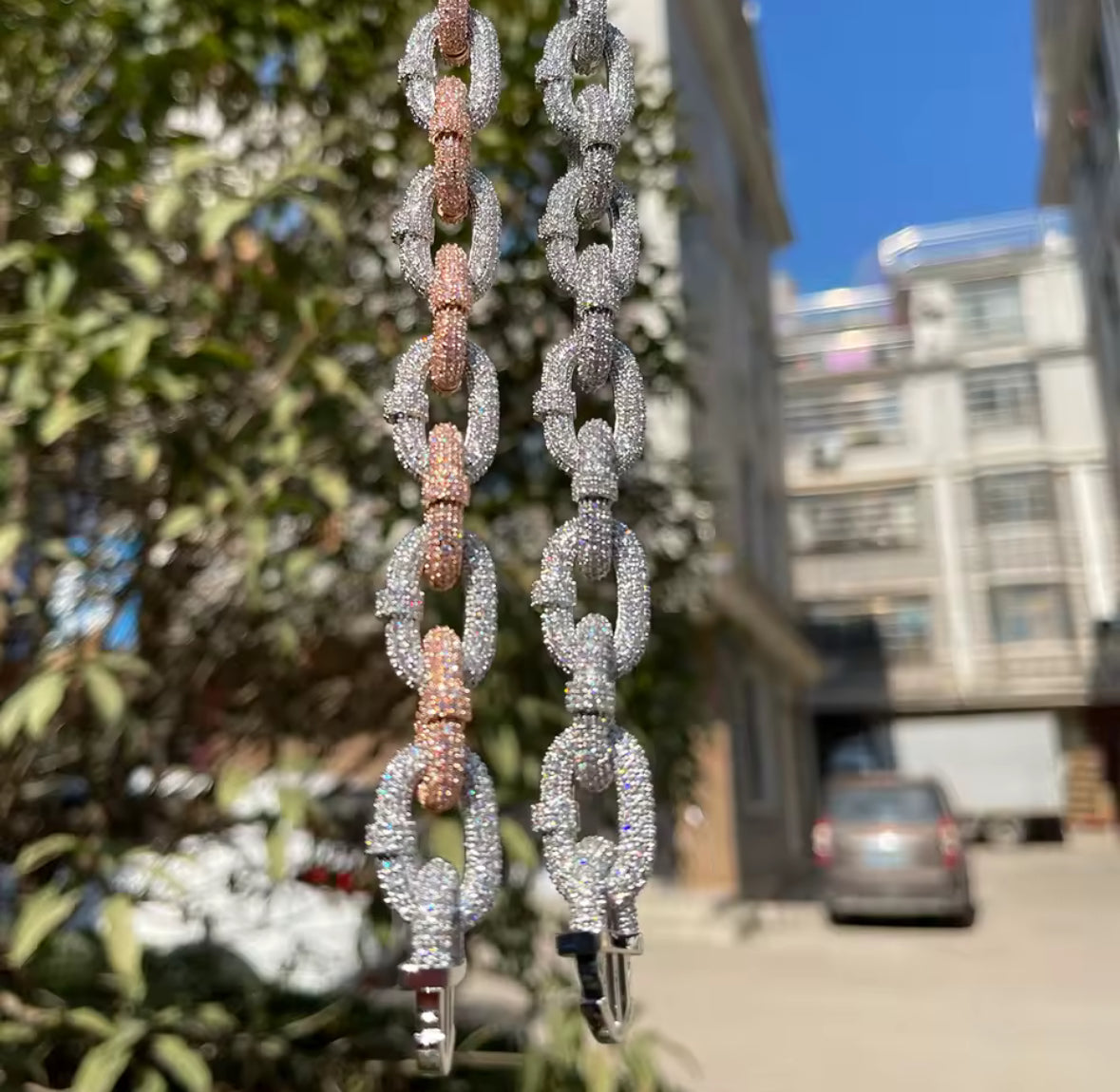 Bubble Letter Iced Out Bracelet Cuban Link Charms Cubic Zirconia Gold Plated Hip Hop Jewelry Spring Clasp