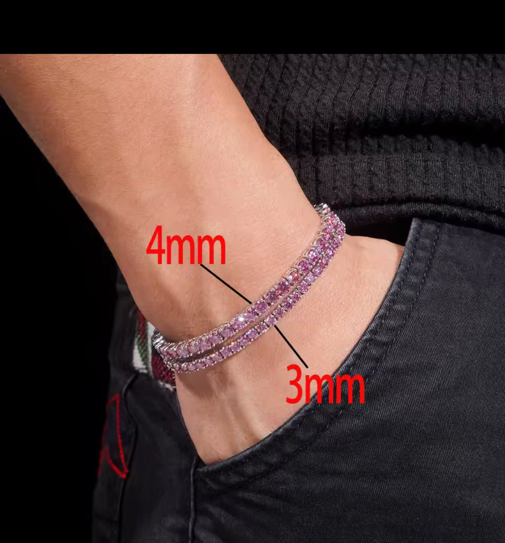 Pink Moissanite Tennis Bracelet