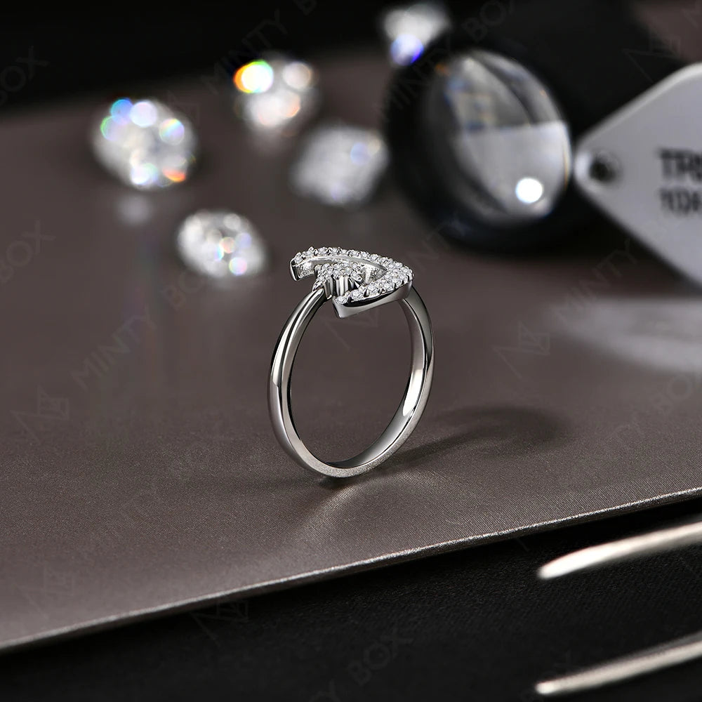 Star Moon Moissanite Ring