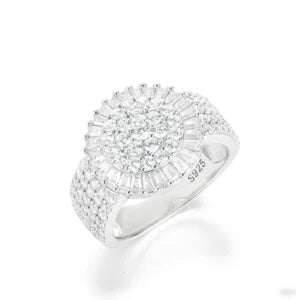 Baguette VVS1 Moissanite Men Ring Iced Out