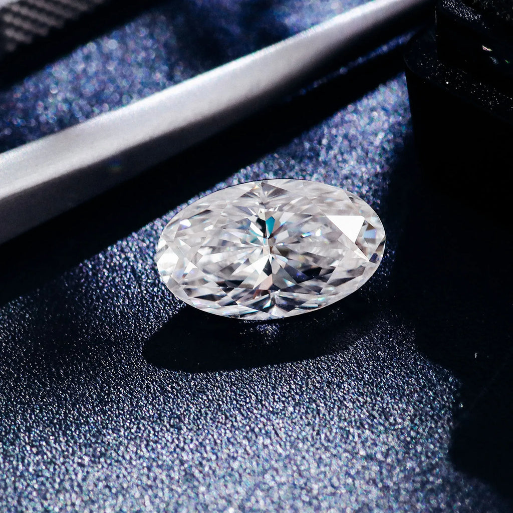 Moissanite Stone Oval Cut D Color VVS1 Hand Cut Oval Moissanite Loose Diamond