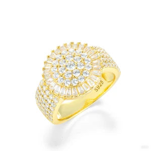 Baguette VVS1 Moissanite Men Ring Iced Out