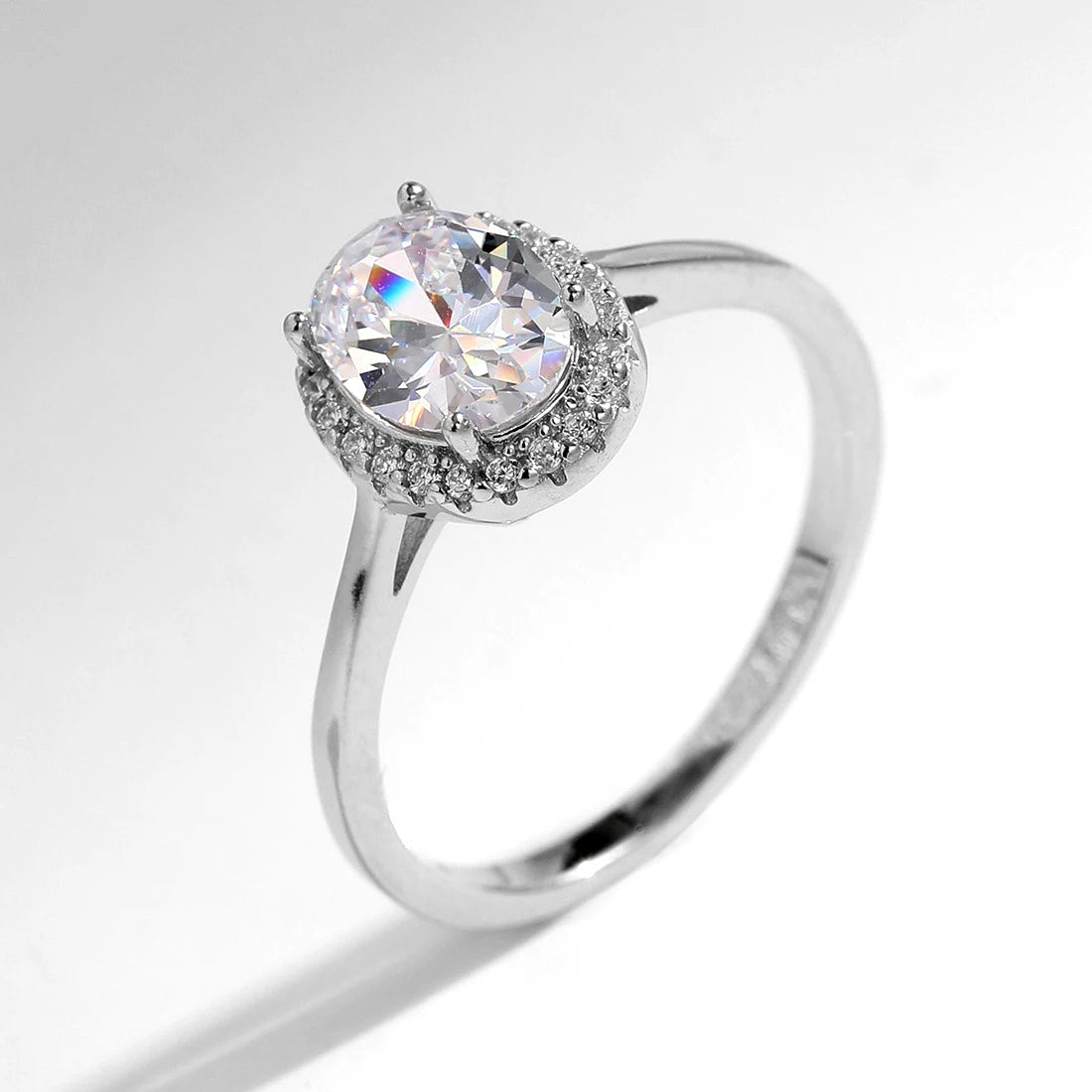 Luxury 100% Genuine 2ct 7x9MM Pink Oval Moissanite Ring with Certificate Passed Diamond Test S925 Silver Ring Women Jewelry Gift