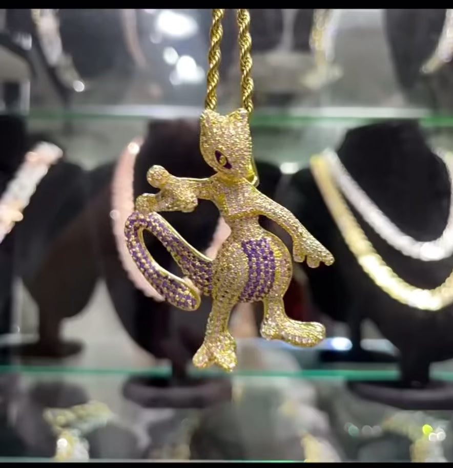 Cz MewTwo Pendant