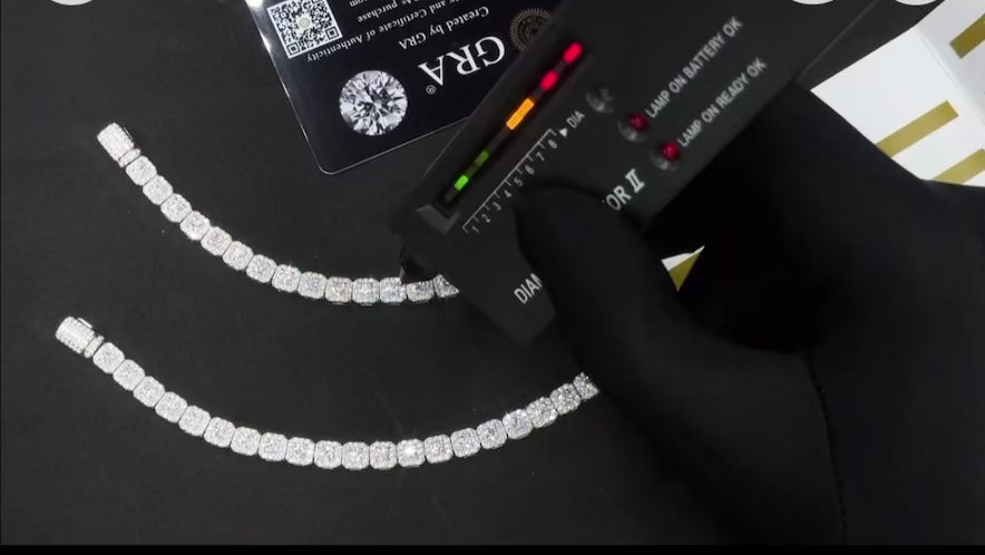 VVS1 Moissanite Clustered Tennis Bracelet