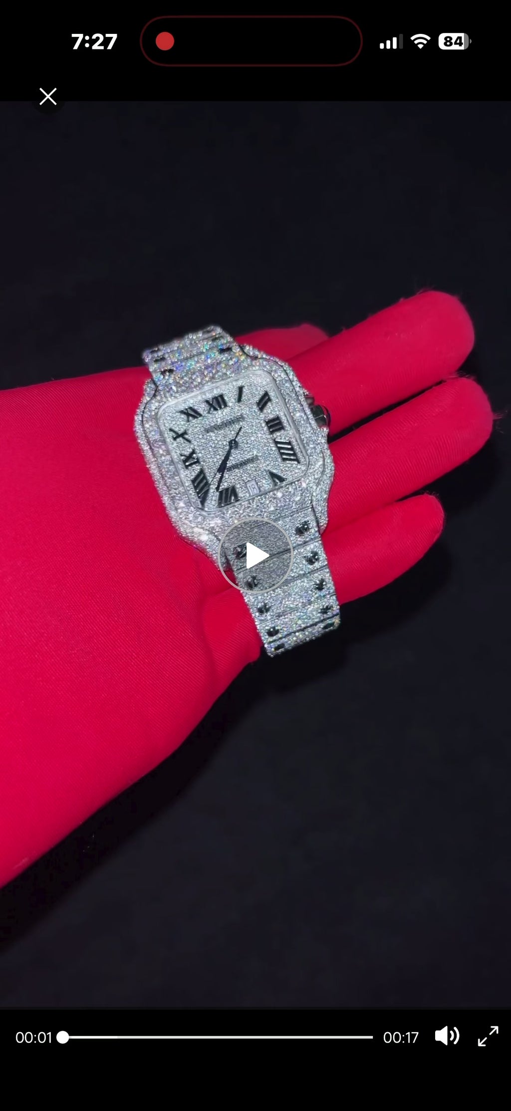 Moissanite Silver or Two Tone Square Dial Watch