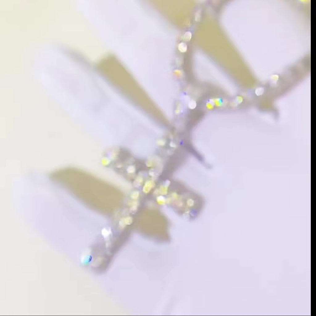 5 Styles Full Moissanite Diamond D Color Cross Pendant