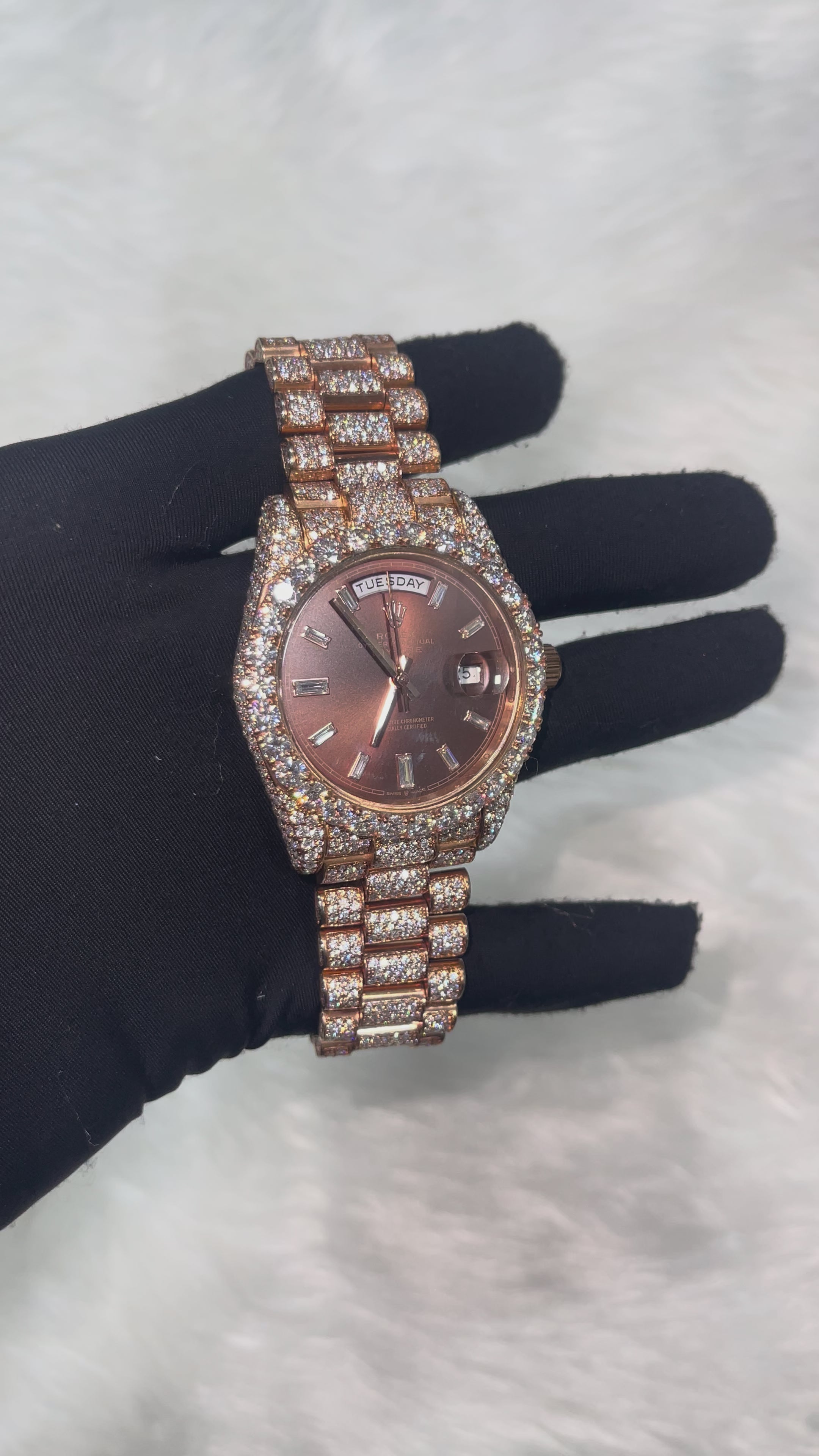 Moissanite Chocolate Dial Watch