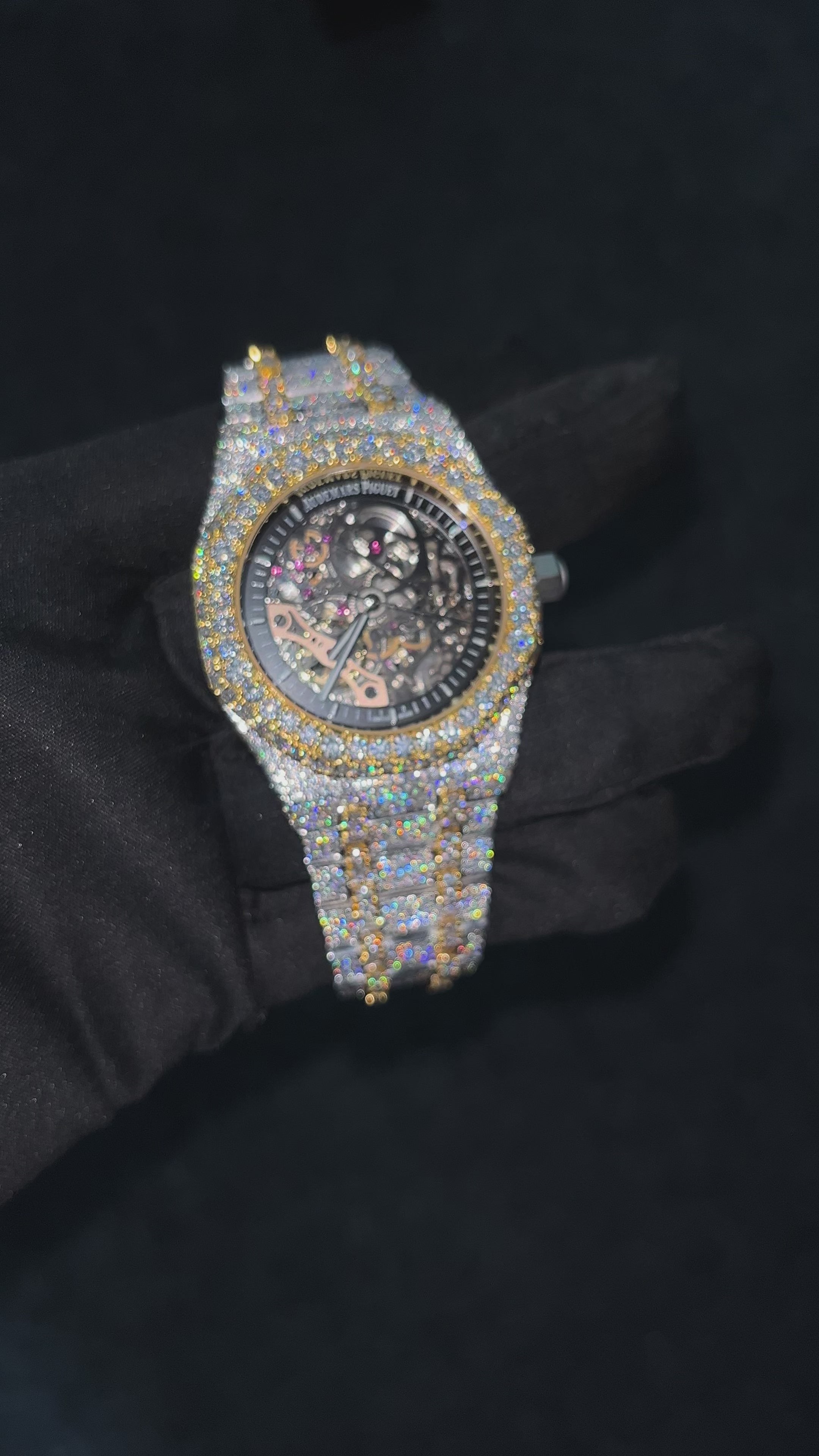 Moissanite Open-Dial Skeleton Watch