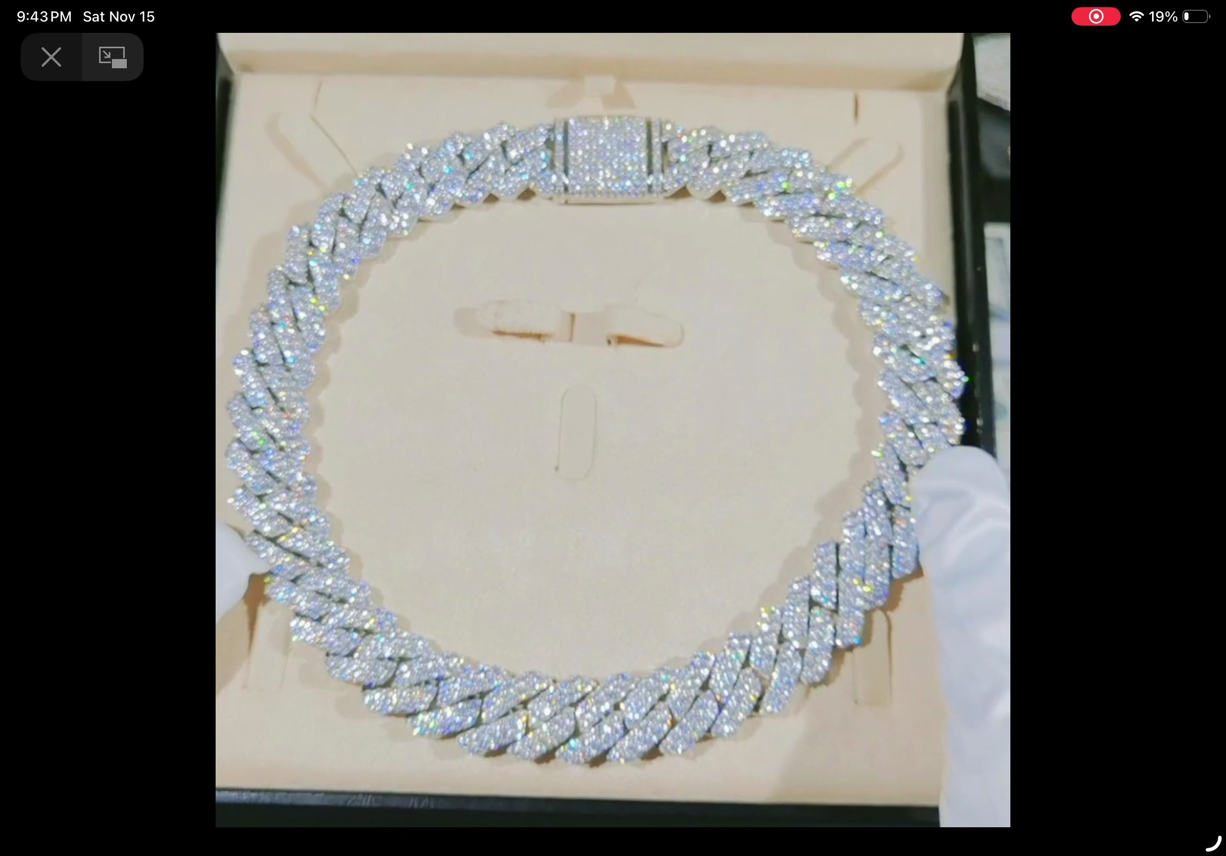 19MM 2-ROW ICED PRONG CUBAN CHAIN