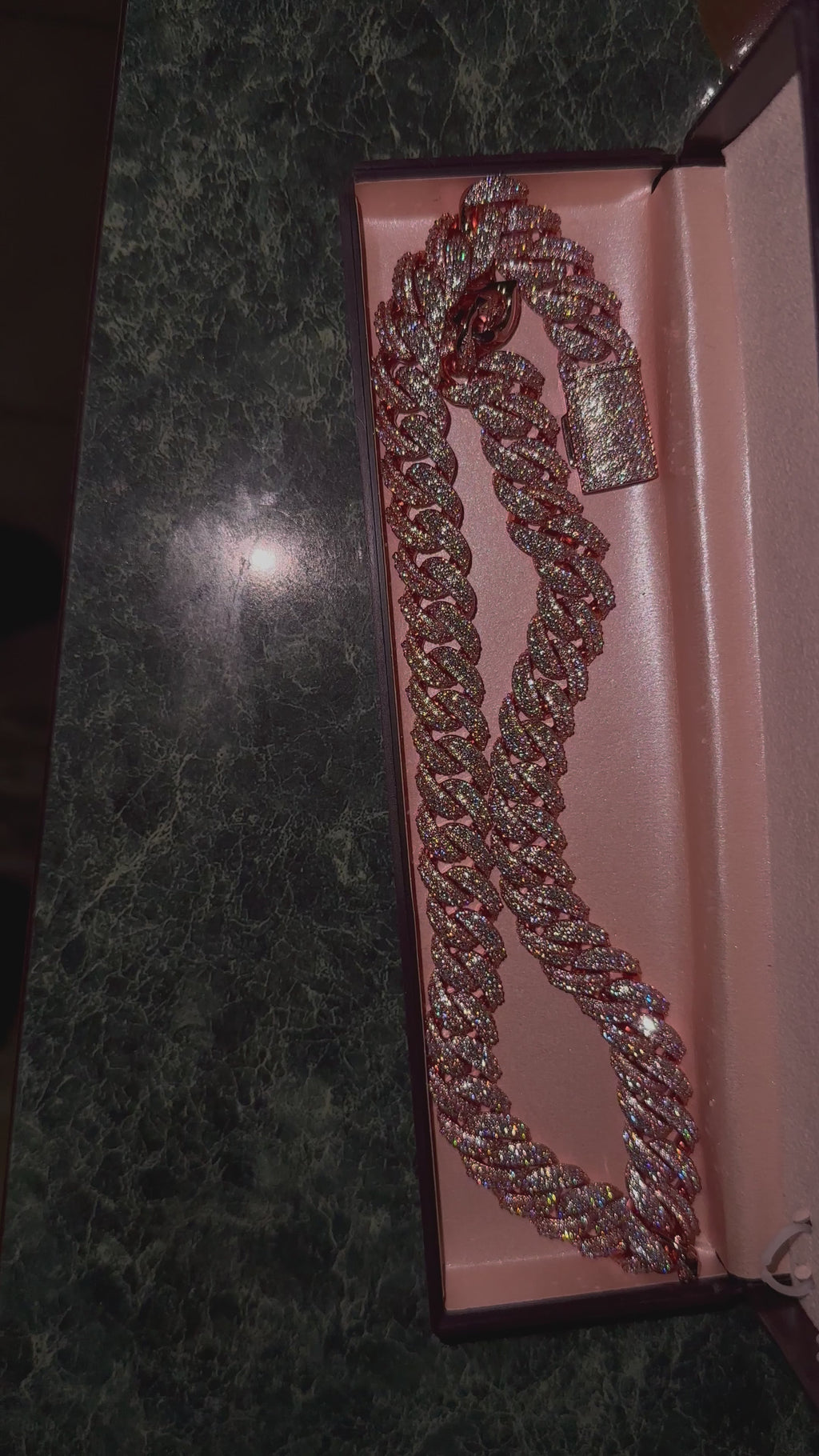 14 mm Raised Pointer Iced Out Cuban Link Chain
